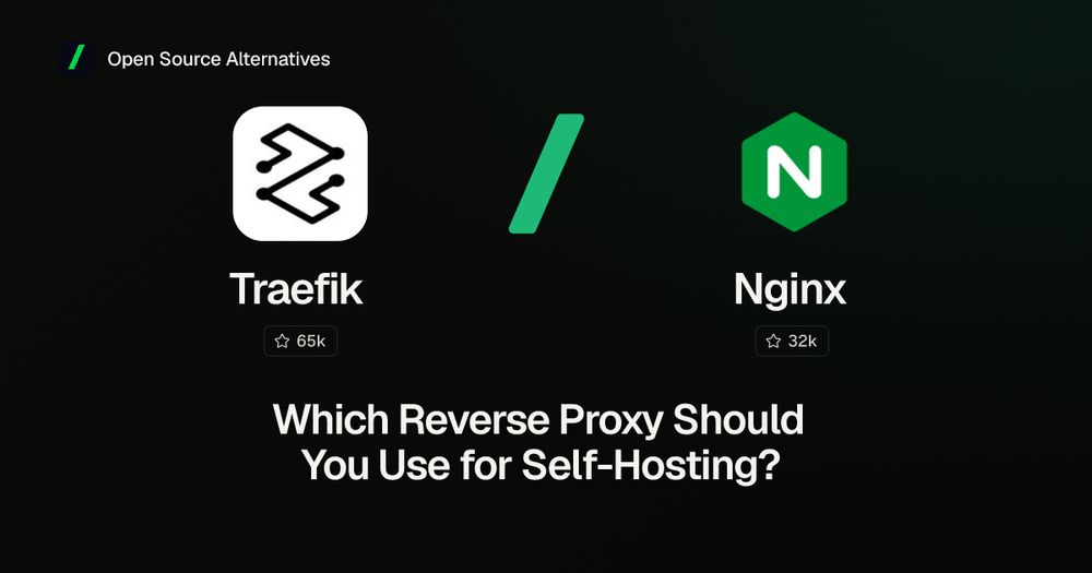 Traefik and Nginx logos either side of an emerald slash with the question Which Reverse Proxy Should You Use for Self-Hosting