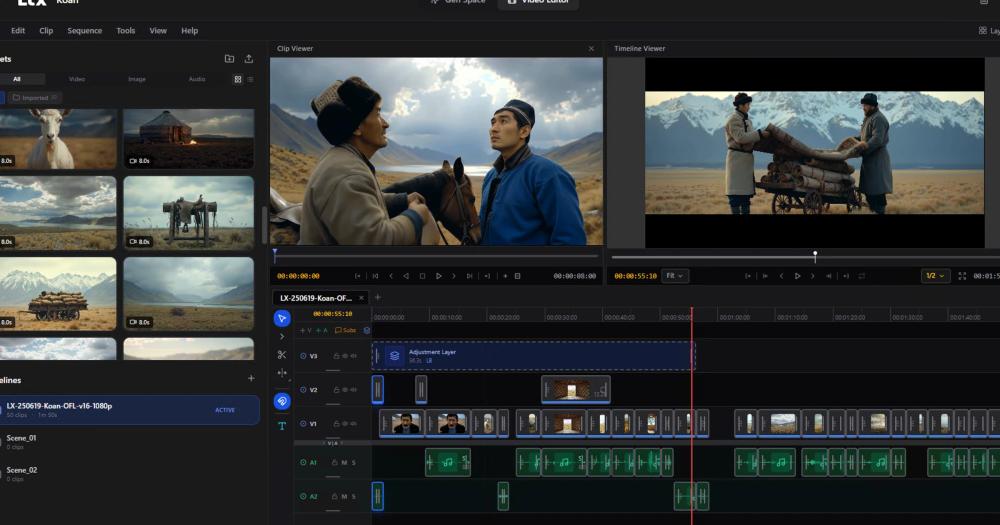 LTX Desktop video editor with clip viewer, timeline viewer and multi-track timeline LTX Desktop video editor with clip viewer, timeline viewer and multi-track timeline