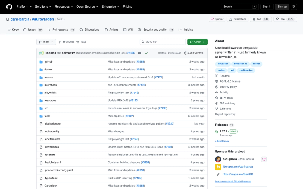 Vaultwarden open source Bitwarden-compatible server on GitHub Vaultwarden open source Bitwarden-compatible server on GitHub