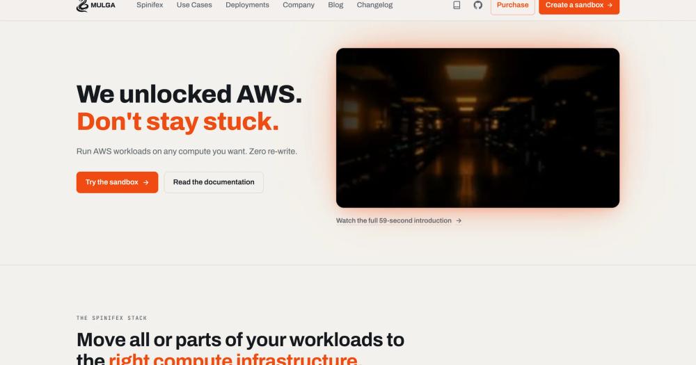 Spinifex hero: AWS-compatible open source cloud Spinifex hero: AWS-compatible open source cloud