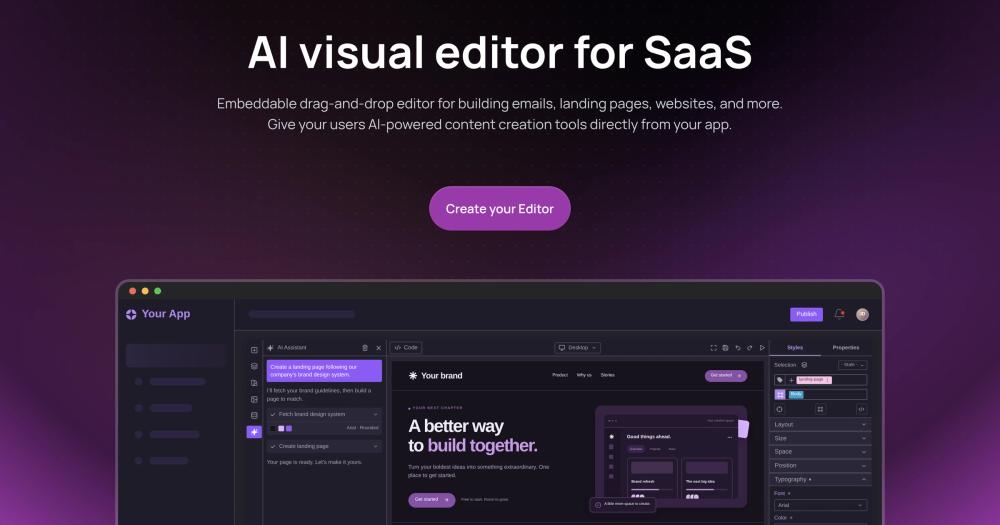 GrapesJS web builder interface