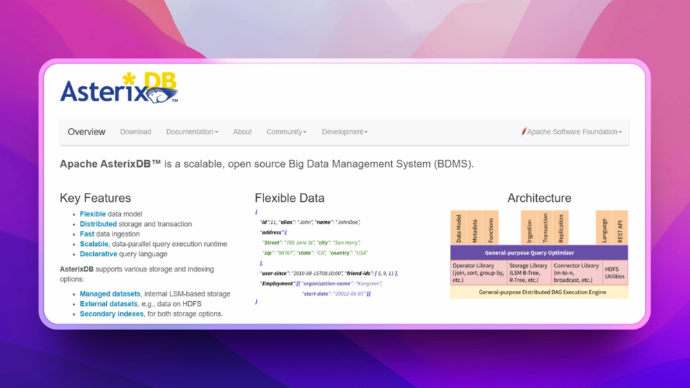 image of Apache AsterixDB
