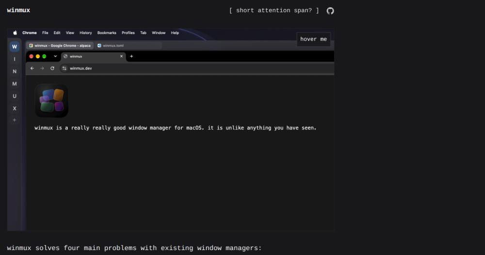 winmux hero: macOS window manager with sidebar-first project tiling winmux hero: macOS window manager with sidebar-first project tiling