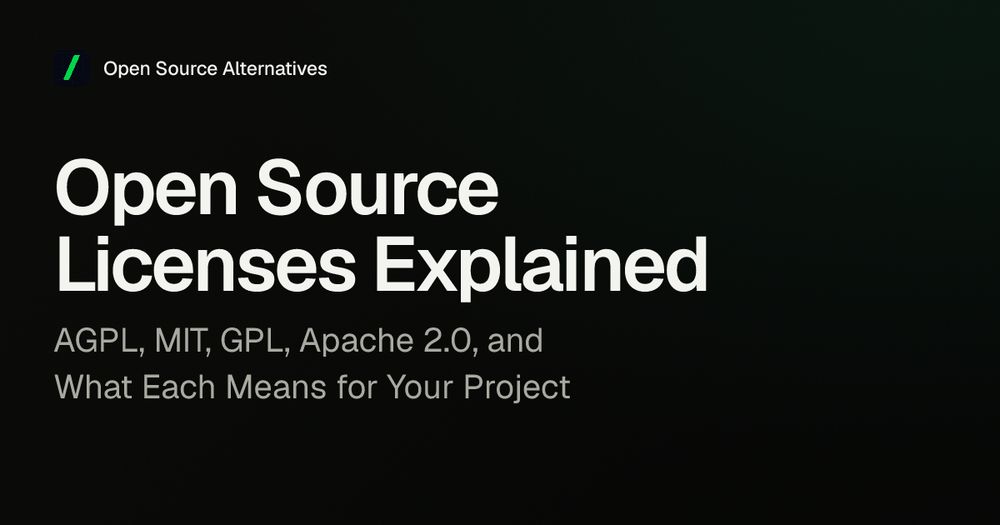 Text only cover with the title Open Source Licenses Explained and the line AGPL, MIT, GPL, Apache 2.0, and What Each Means for Your Project