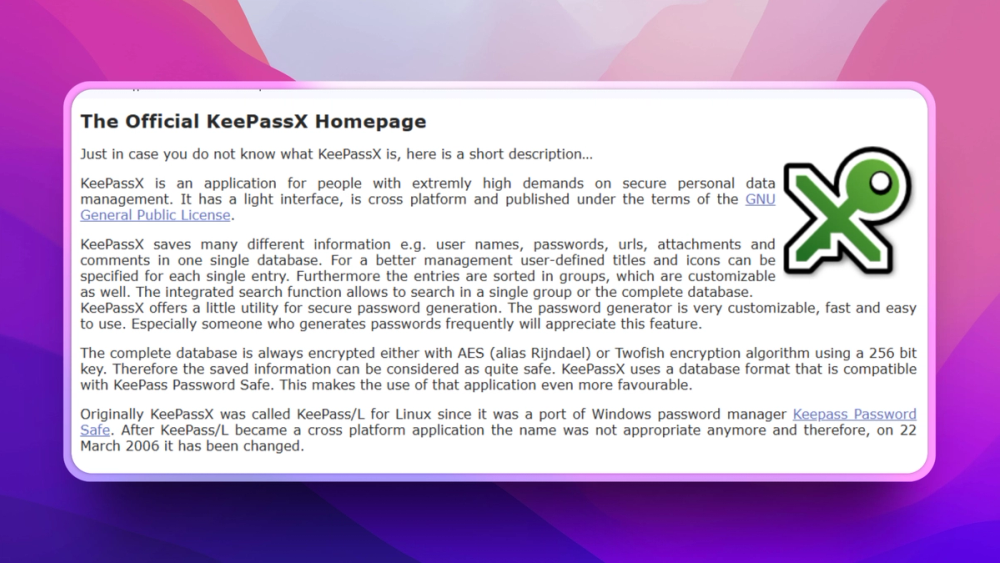 image of KeePassX