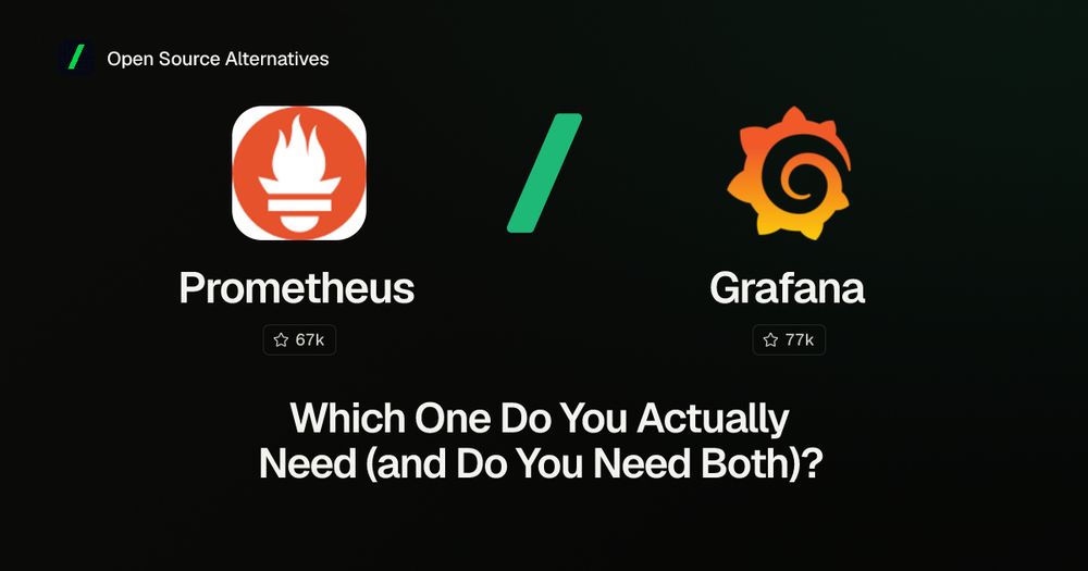 Prometheus and Grafana logos either side of an emerald slash with the question Which One Do You Actually Need (and Do You Need Both)