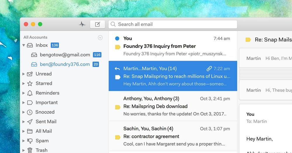 Mailspring screenshot