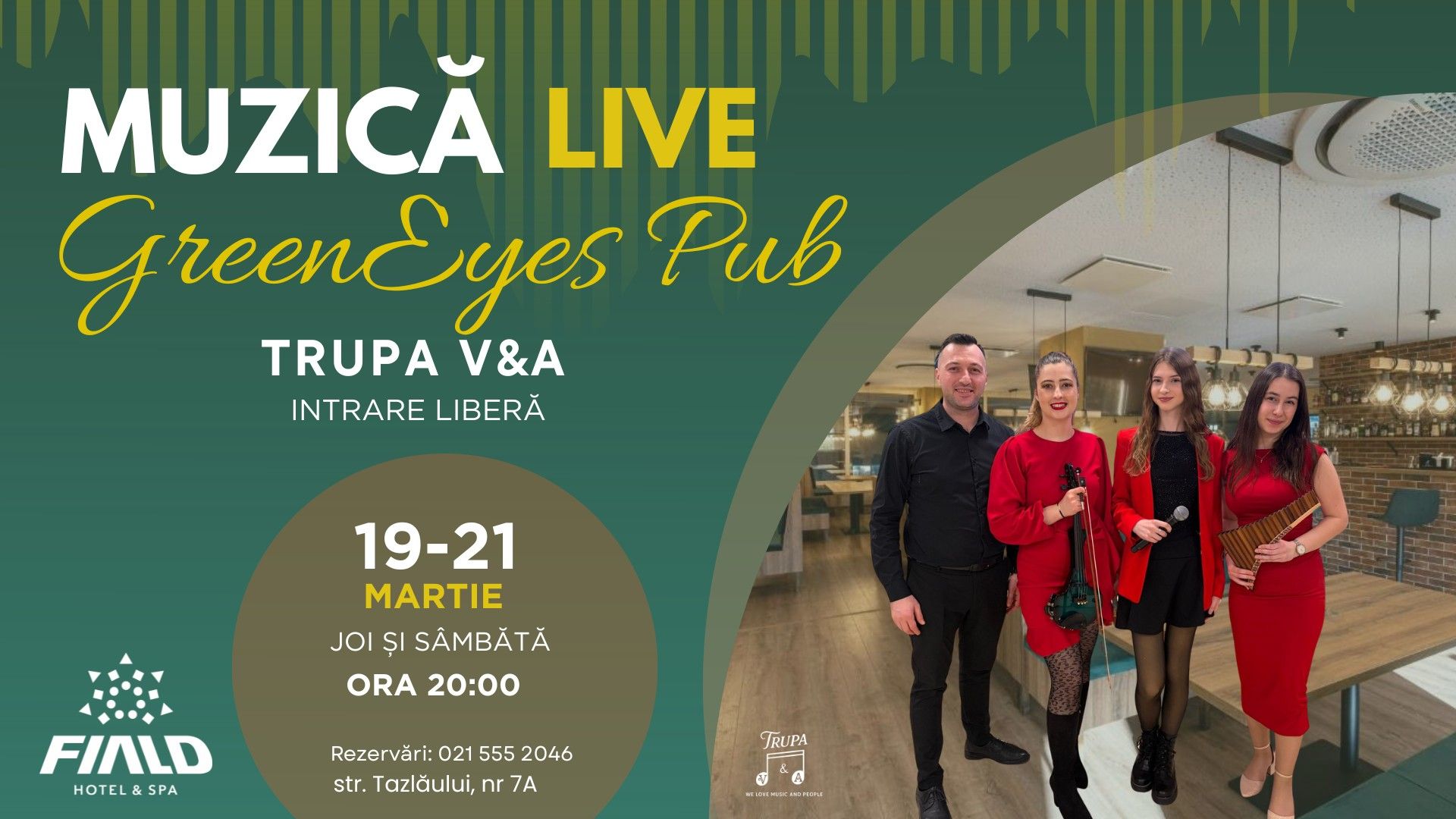 Seara de Muzica Live la GreenEyes Pub cu Trupa V&A