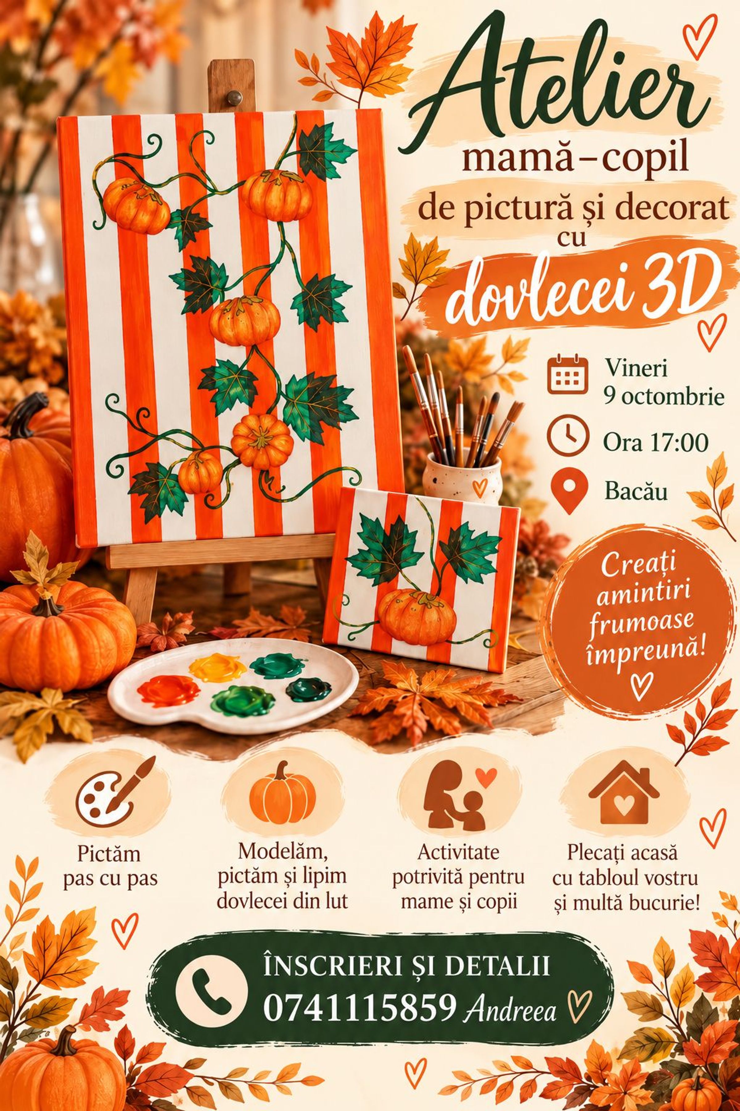Atelier de pictura si decorat cu dovlecei 3D