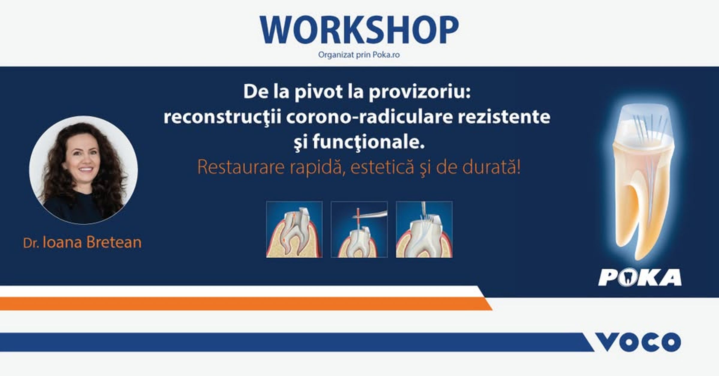 Afis De la pivot la provizoriu: reconstructii corono-radiculare – Hotel Dumbrava, Bacau