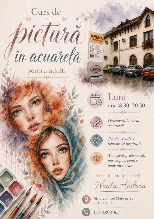 Curs de pictura in ACUARELA, pentru adulti