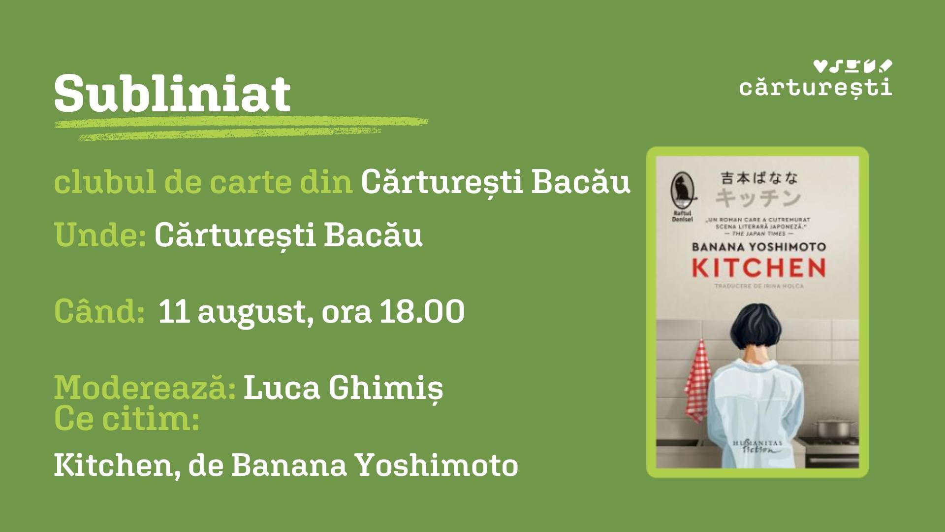 clubul de carte Subliniat | august