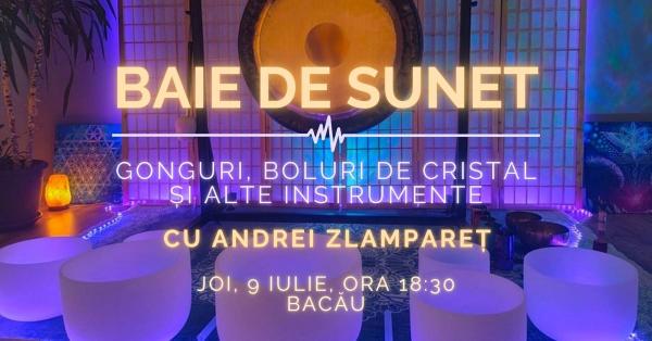 Baie de sunet cu gonguri, boluri de cristal si alte instrumente