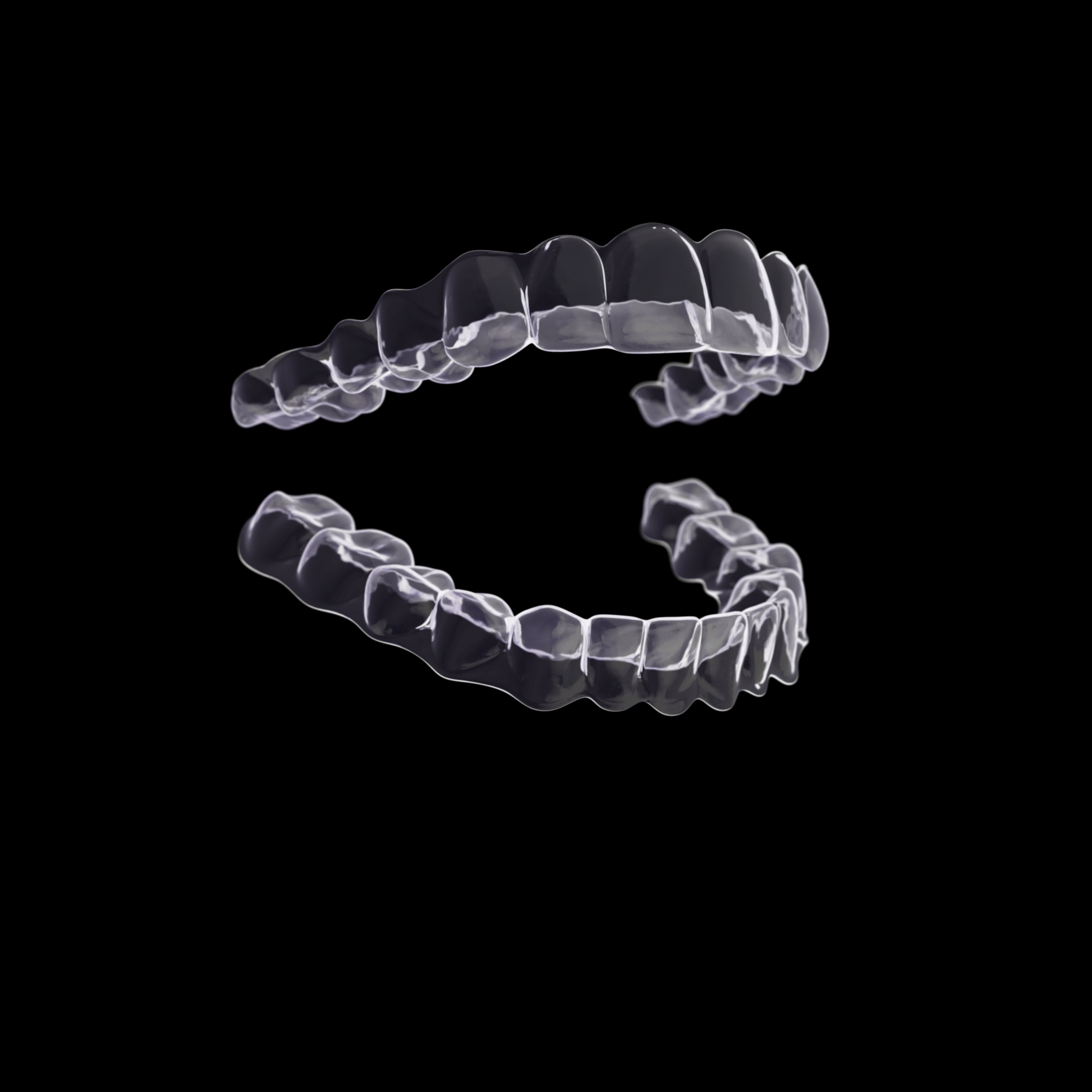 Teenager wearing clear aligners