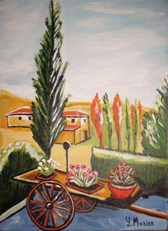 Souvenir de Grève en Toscane, arrière du B & B il Casello