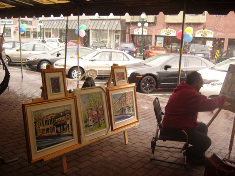 Je peins au vieux marché de Saint-Hyacinthe... Le 1555 rue des Cascades