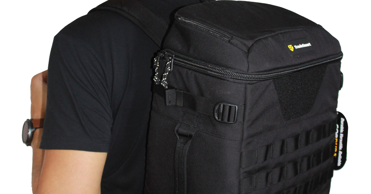 Black Tactical Backpack for Gun Range with 2 Code Locks