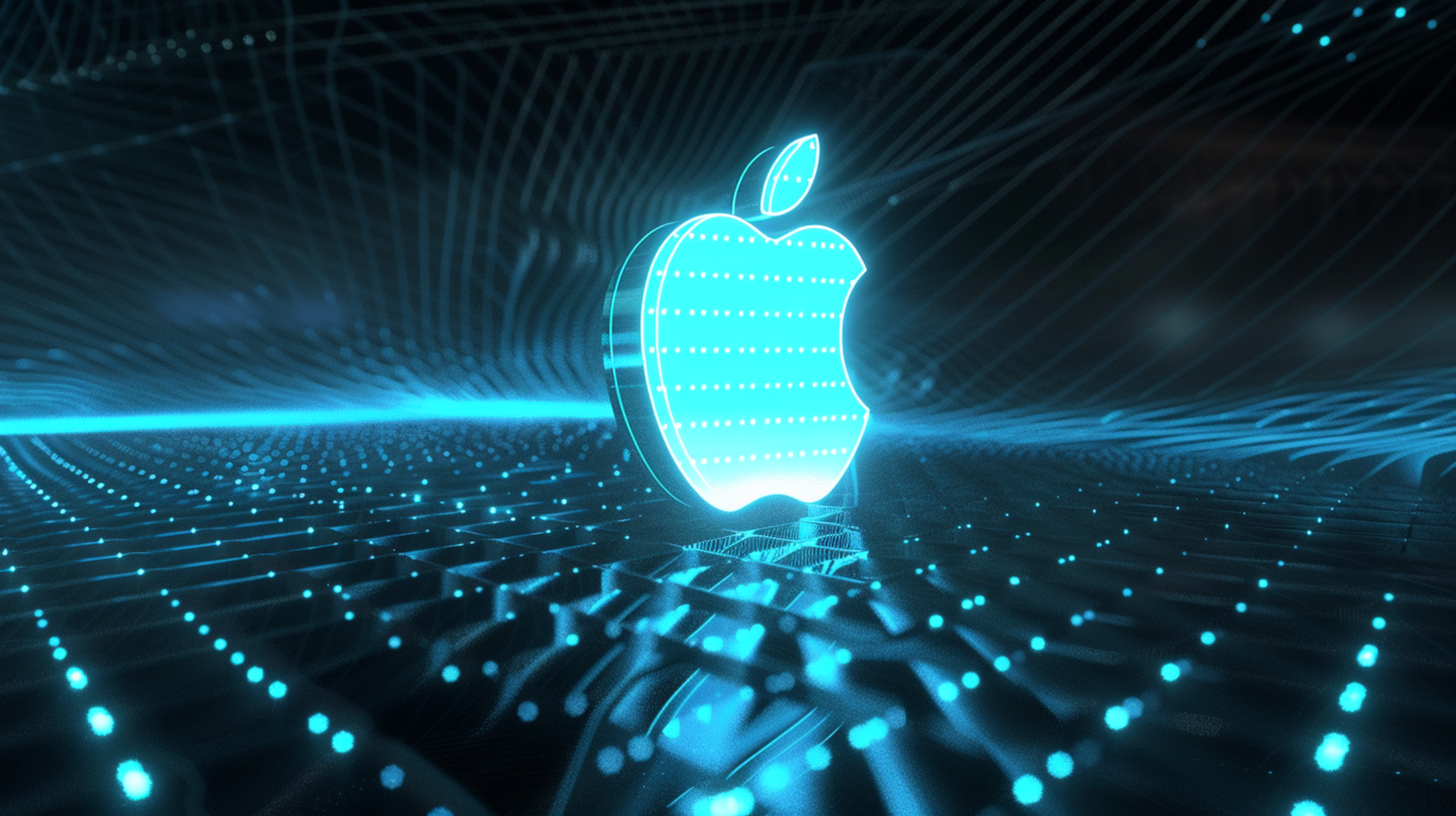 A glowing Apple App Store icon