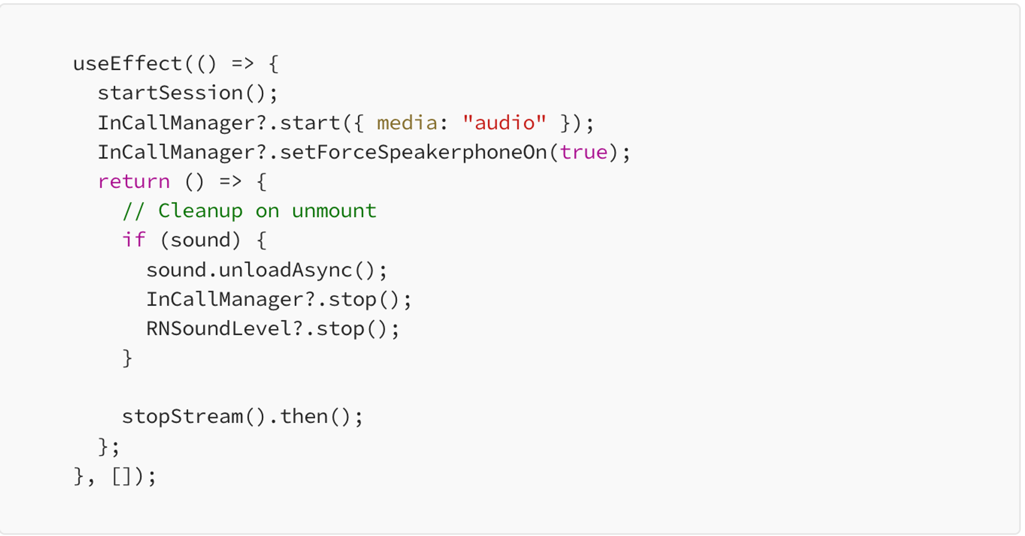 Session Initialisation Workflow Code