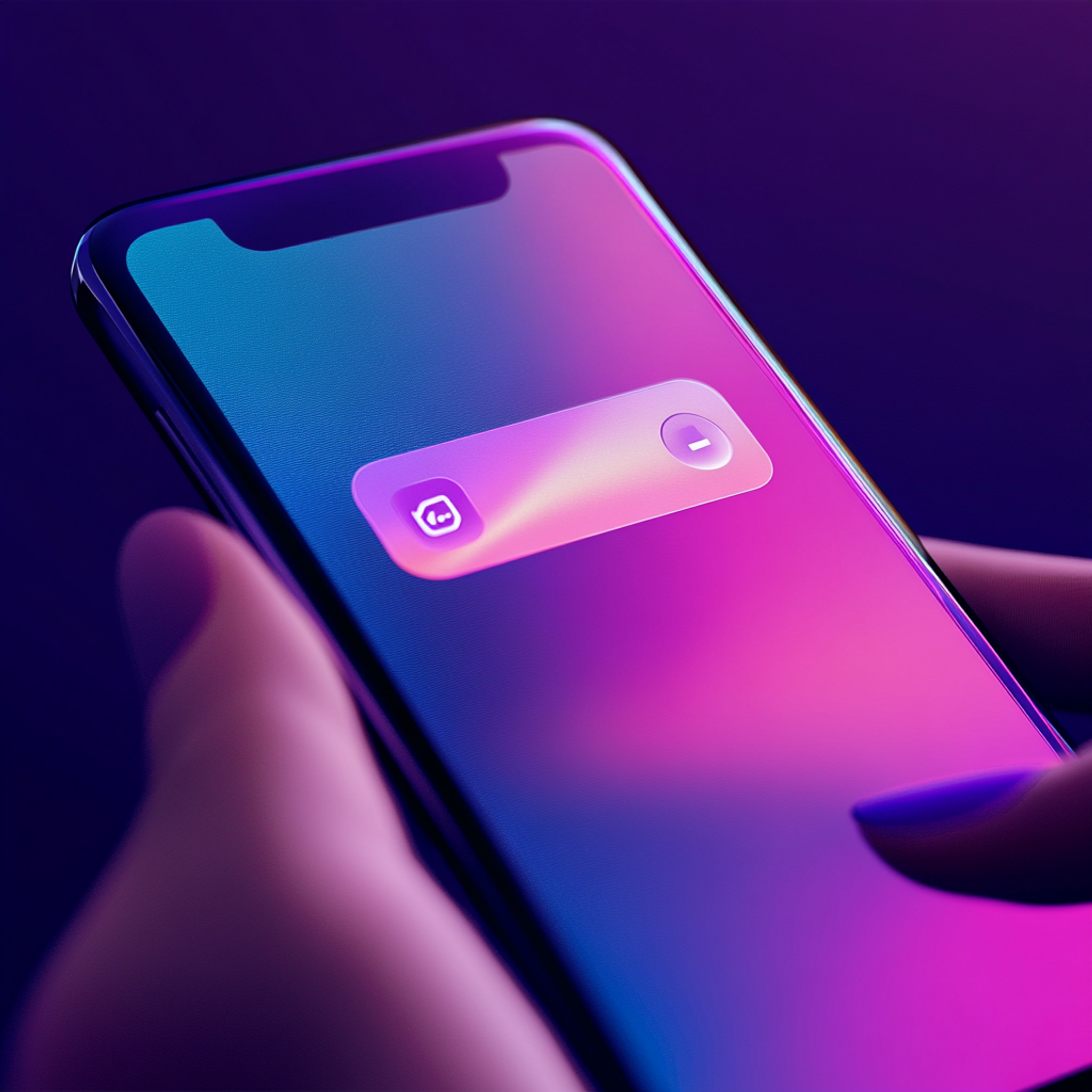Modern smartphone with push notification popup on screen