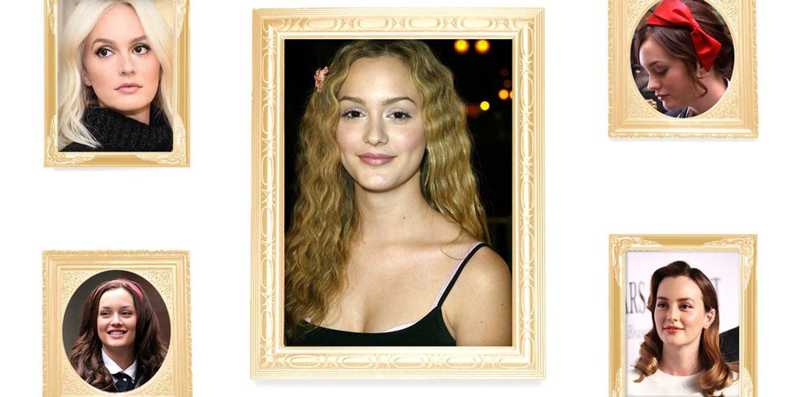 Five Framed Images of Leighton Meester Hairstyles