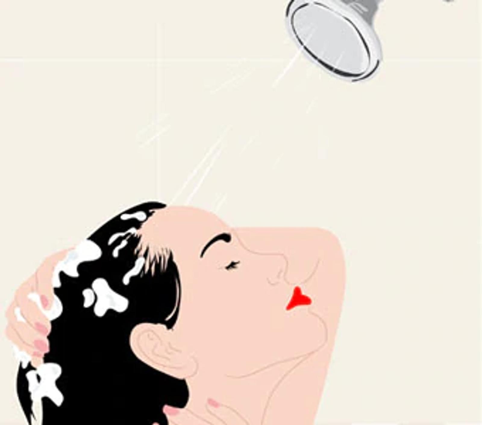 Illustration of Woman in Shower