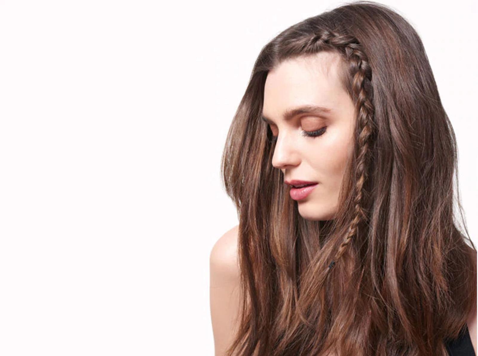 Model with Accent Braid Hairstyle