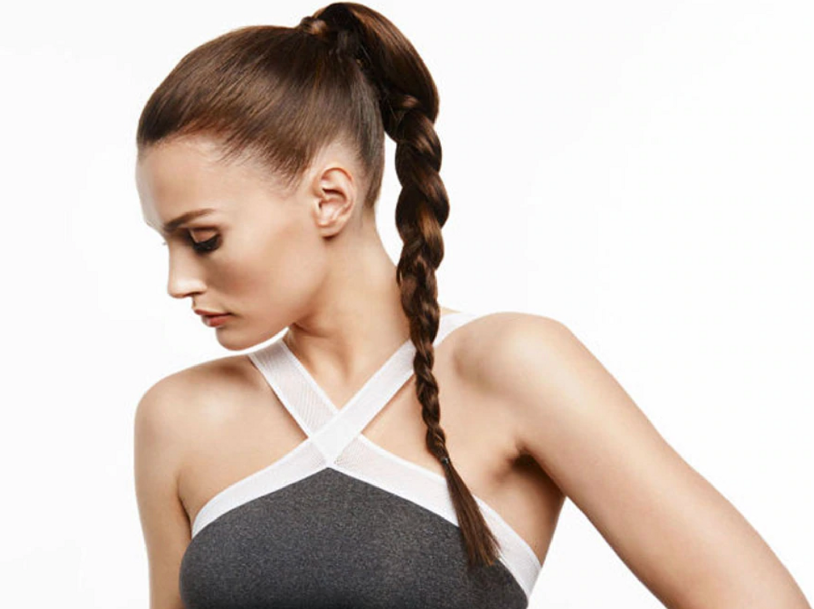 Girl with braided ponytail