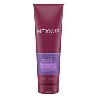 Nexxus Blonde Assure Purple Shampoo for Blonde Hair, Bleached Hair, Brassy Hair, or Silver Hair 8.5oz, shampoo for silver hair, nexxus purple shampoo