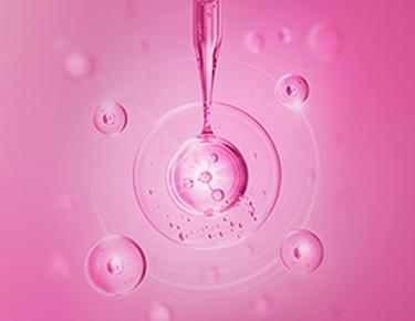 A microscopic view of replenishing nutrients is shown against a pink background.