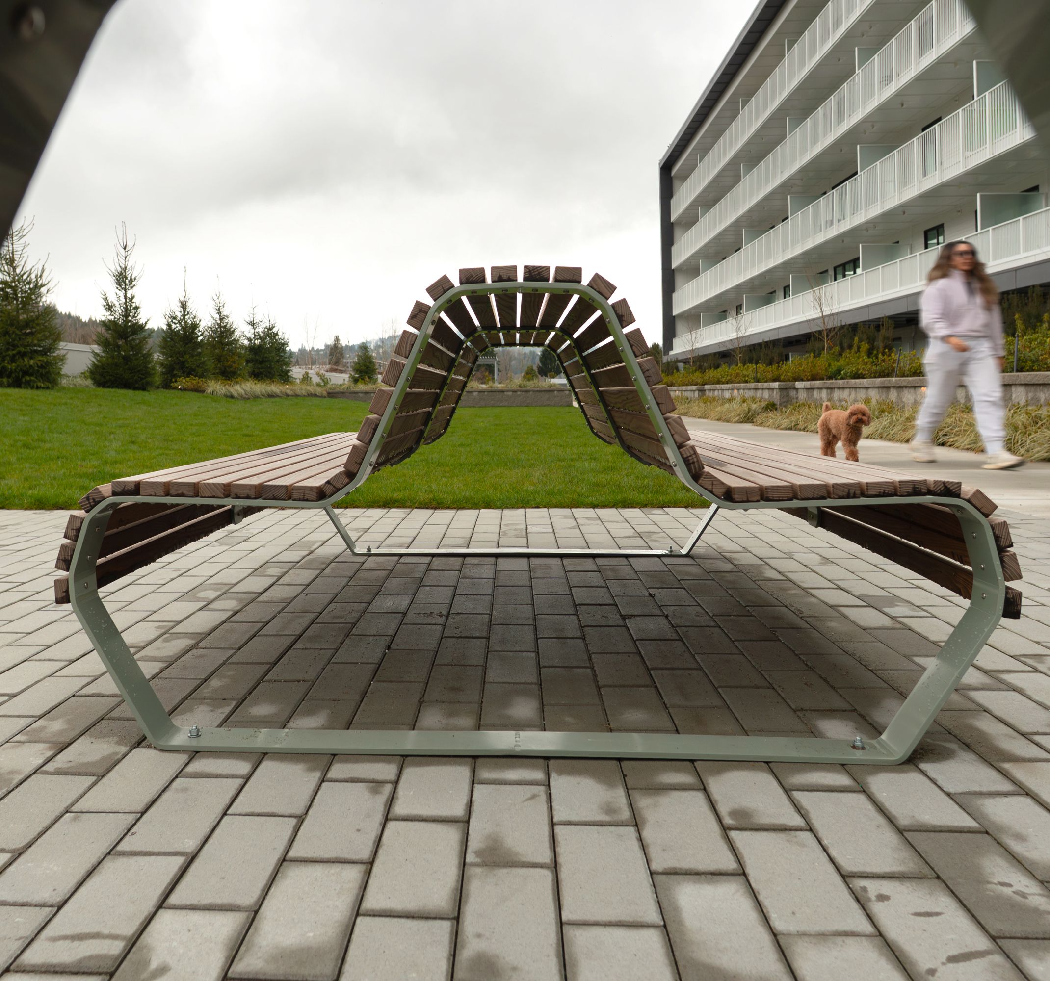 Dek double backed platform bench