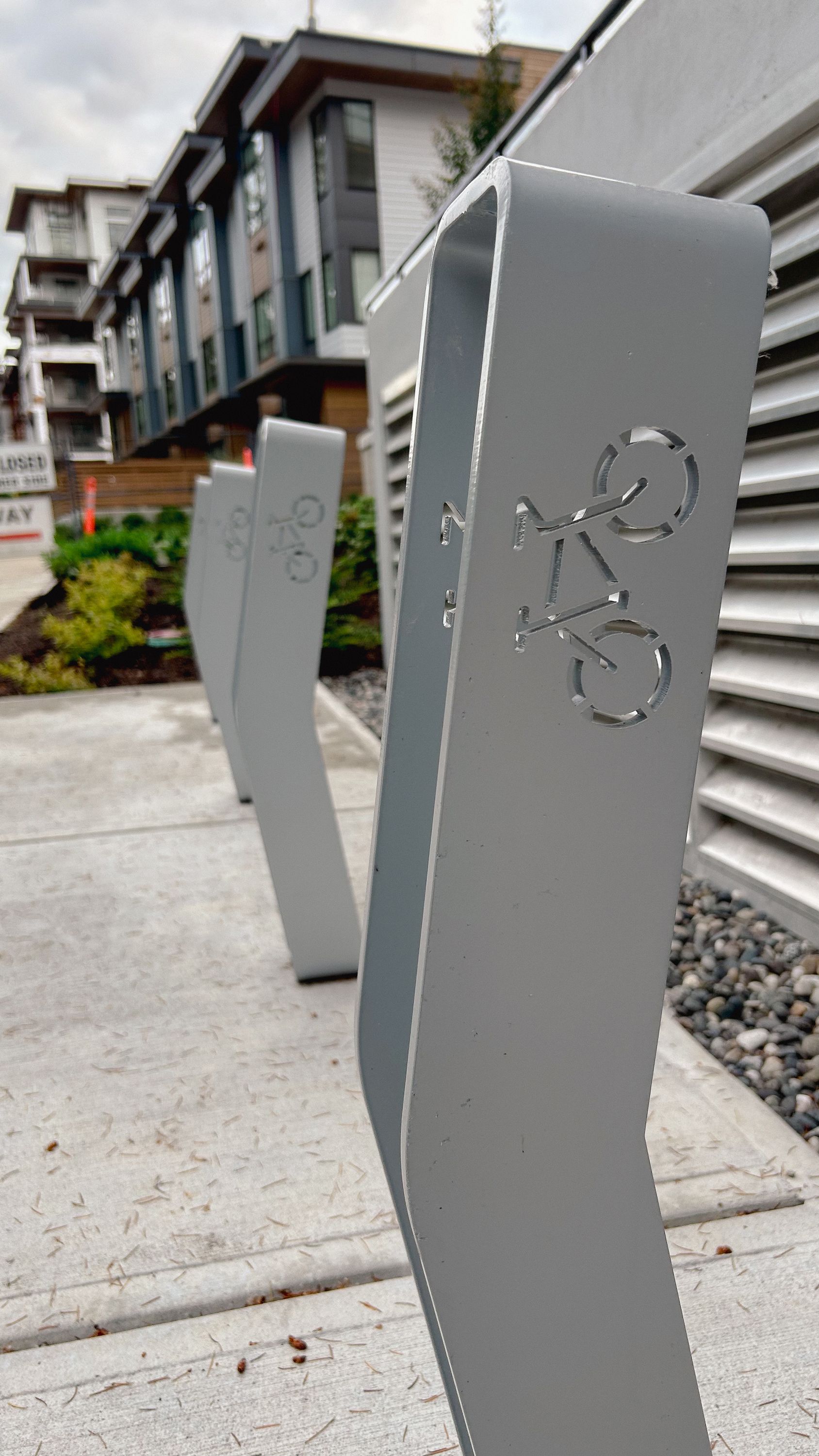 Sit Bike Rack with emblem cut out, inc