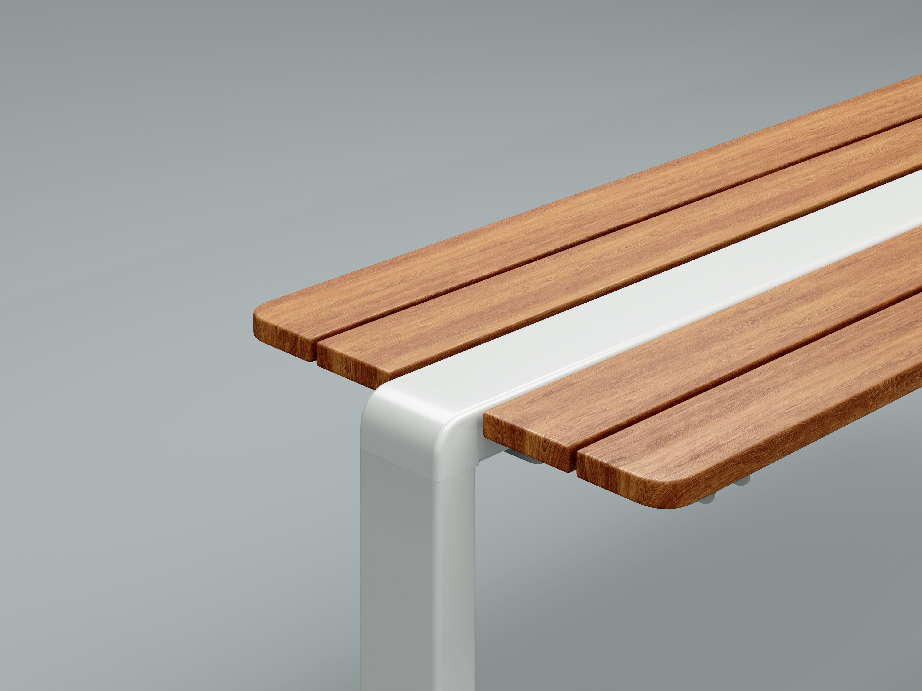 Commercial site furnishings, Versa, boasts a minimalist appearance that exudes cleanliness and modernity in z