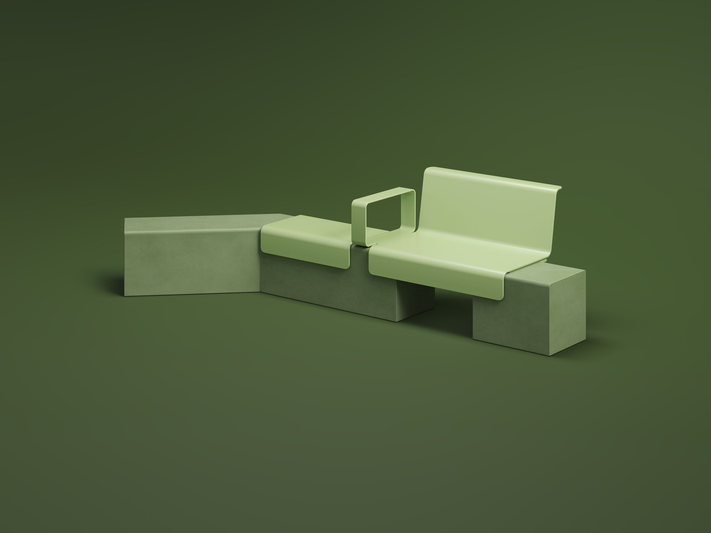 Metal benches for commercial spaces including office, retail or public outdoor landscapes.