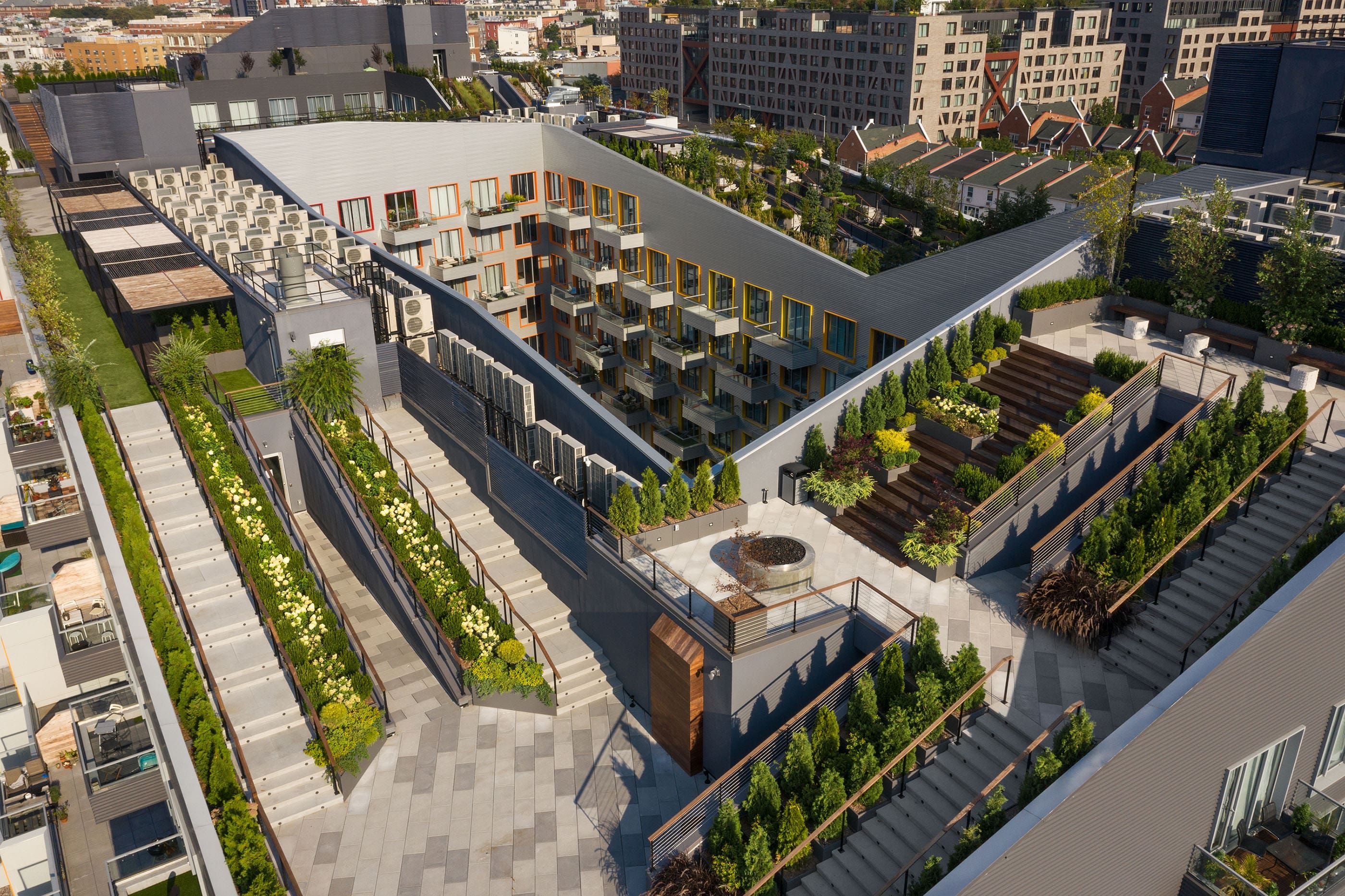 Commercial planters, seating areas and more by Green Theory, site furnishing Canada.