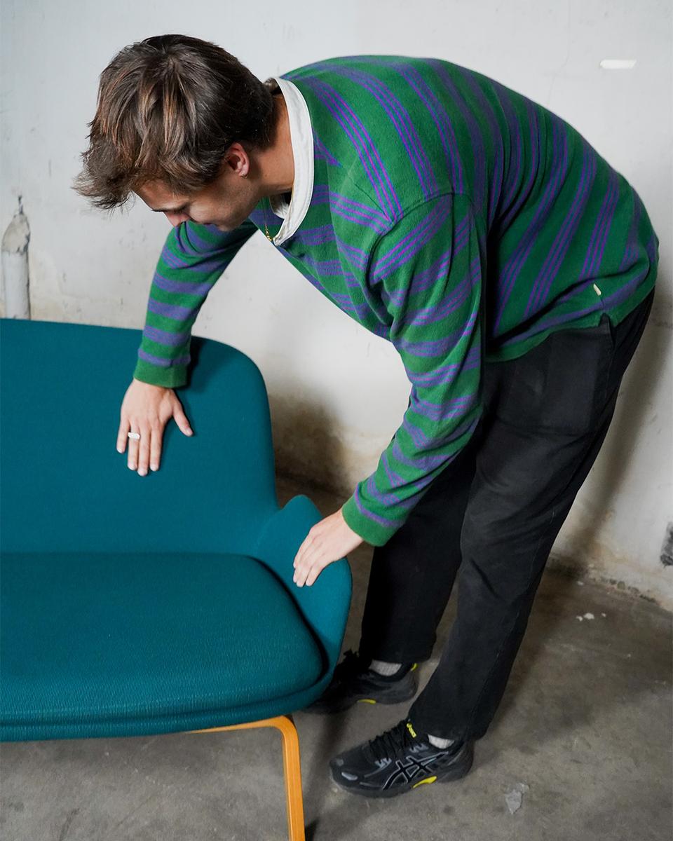 Office furniture prepared for a second-life route.