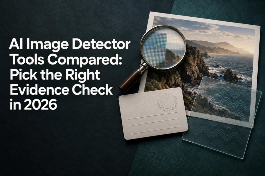 Article cover featuring the title: AI Image Detector Tools Compared: Pick the Right Evidence Check in 2026