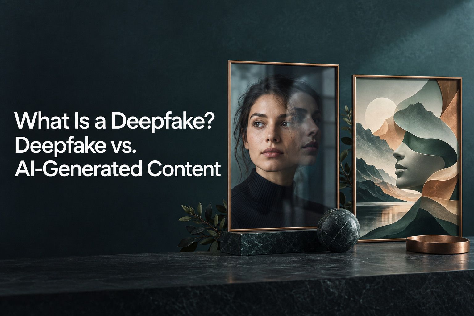 Article cover featuring the title: What Is a Deepfake? Deepfake vs. AI-Generated Content