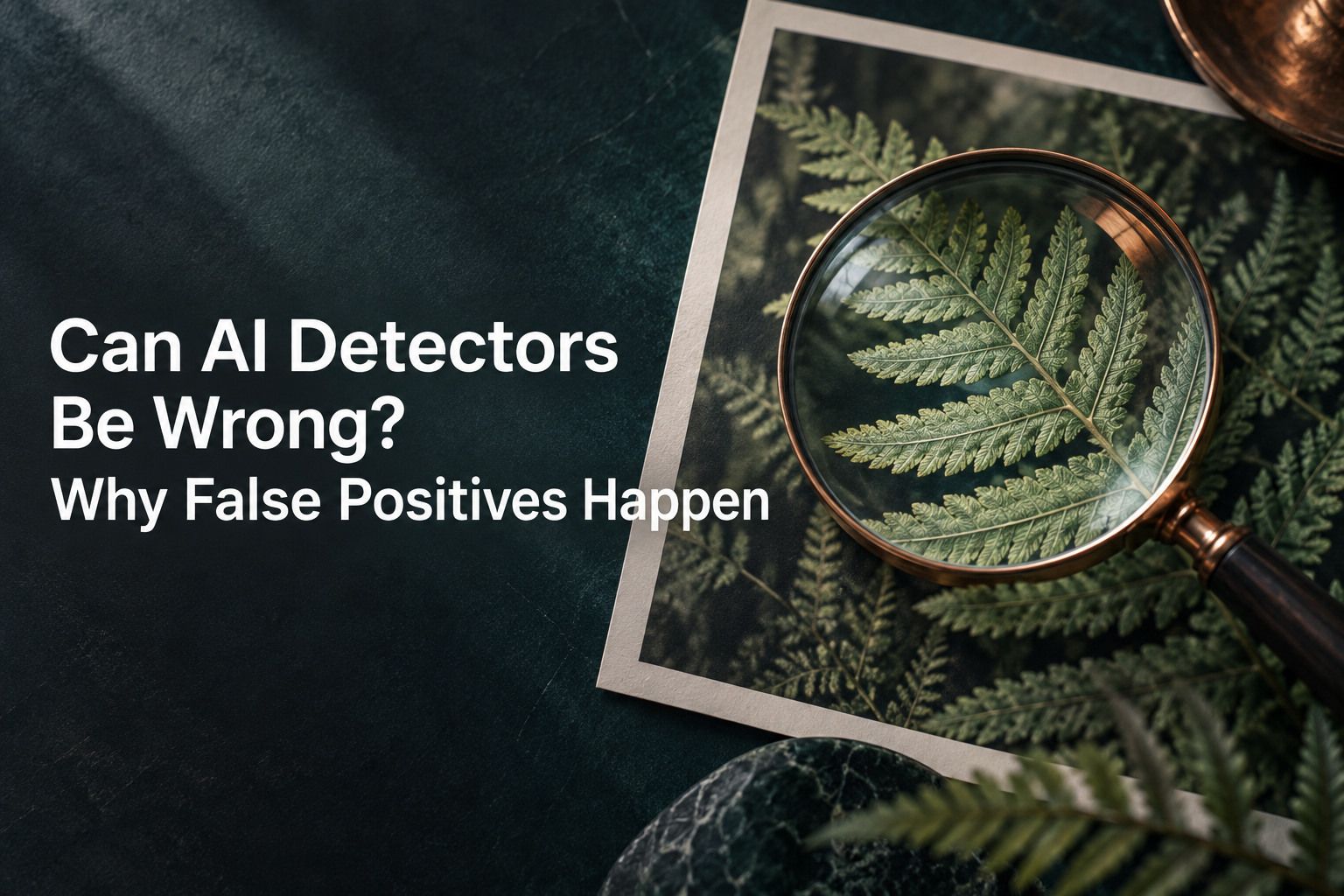 Article cover featuring the title: Can AI Detectors Be Wrong? Why False Positives Happen