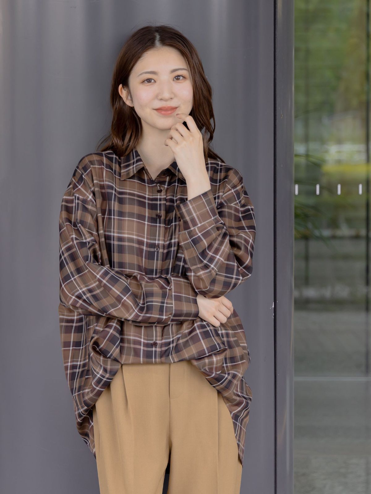 Te chichi チェック柄ブラウス