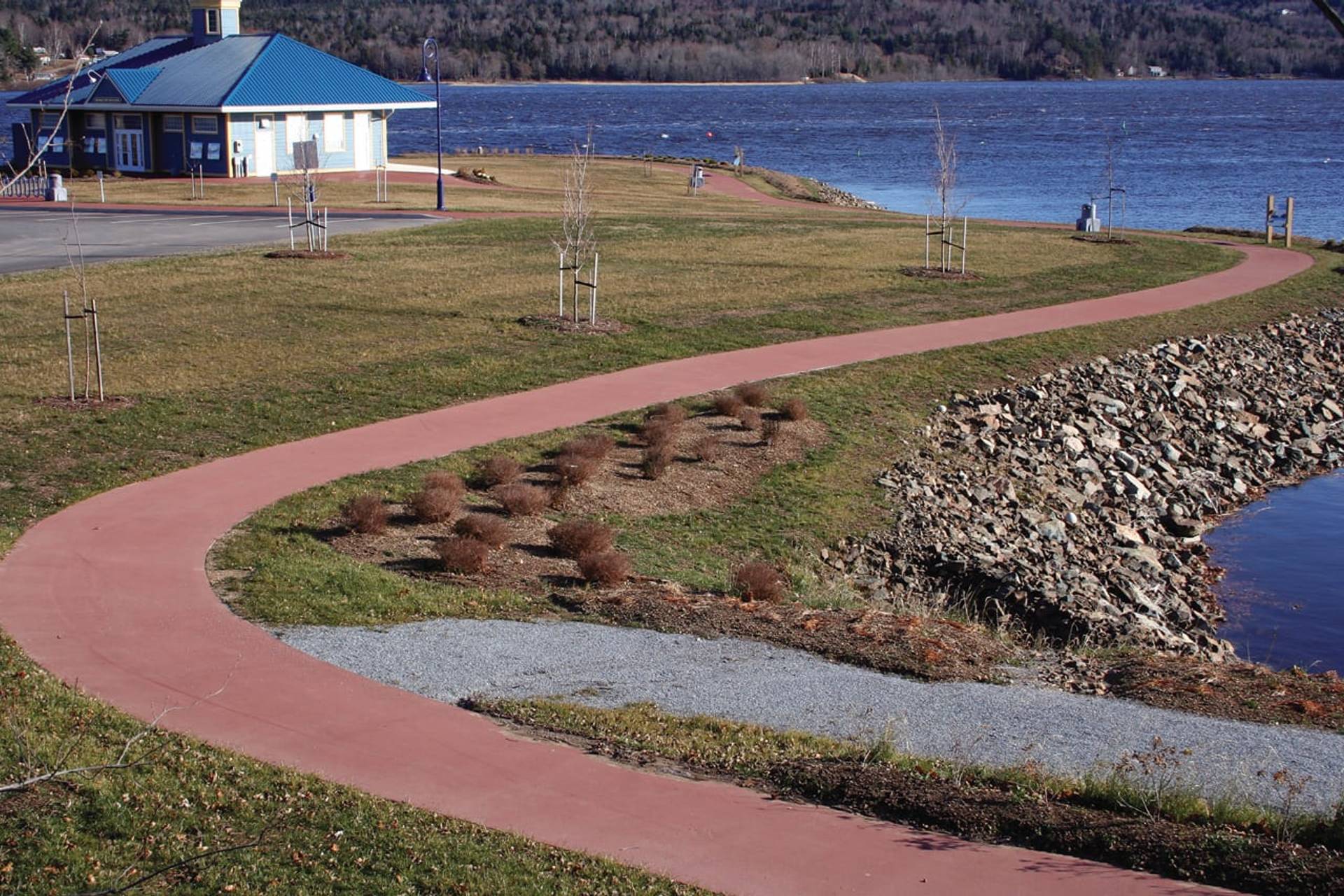 Decorative plaza paving specified for plazas and civic gathering space at a pedestrian-only street