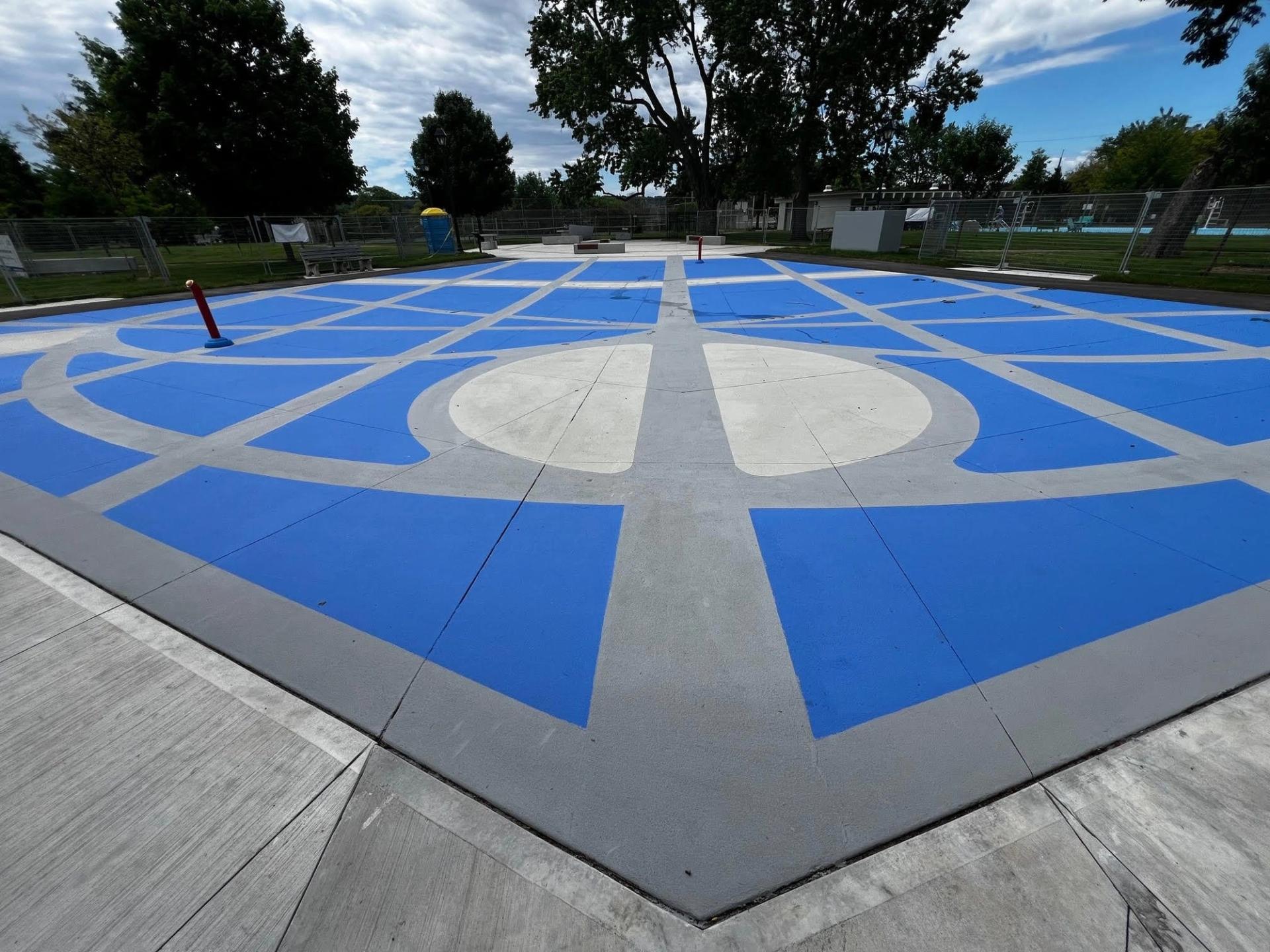 Decorative pathway paving at a municipal park in Canada, installed by HUB Surface Systems
