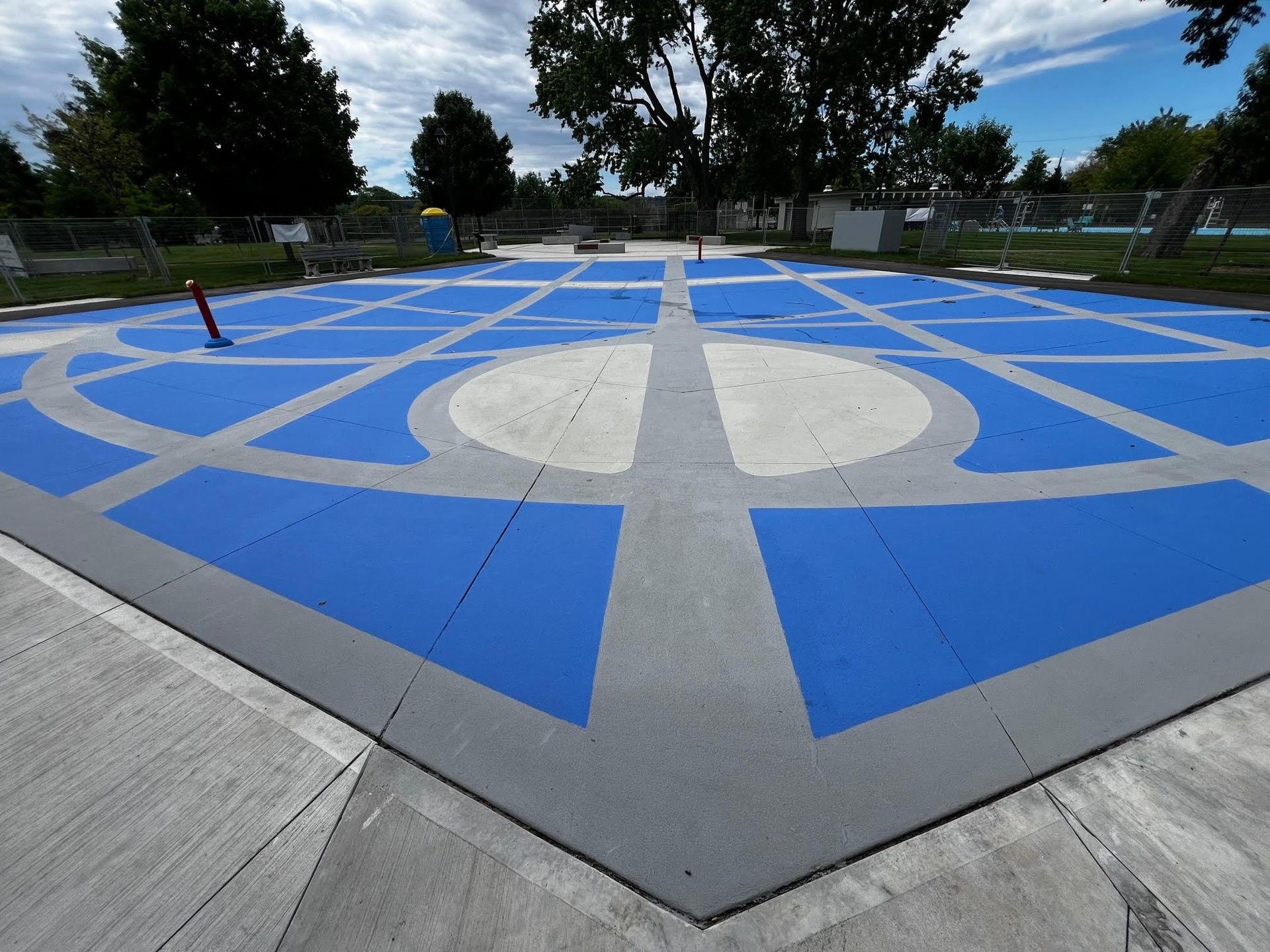 Decorative pathway paving at a municipal park in Canada, installed by HUB Surface Systems