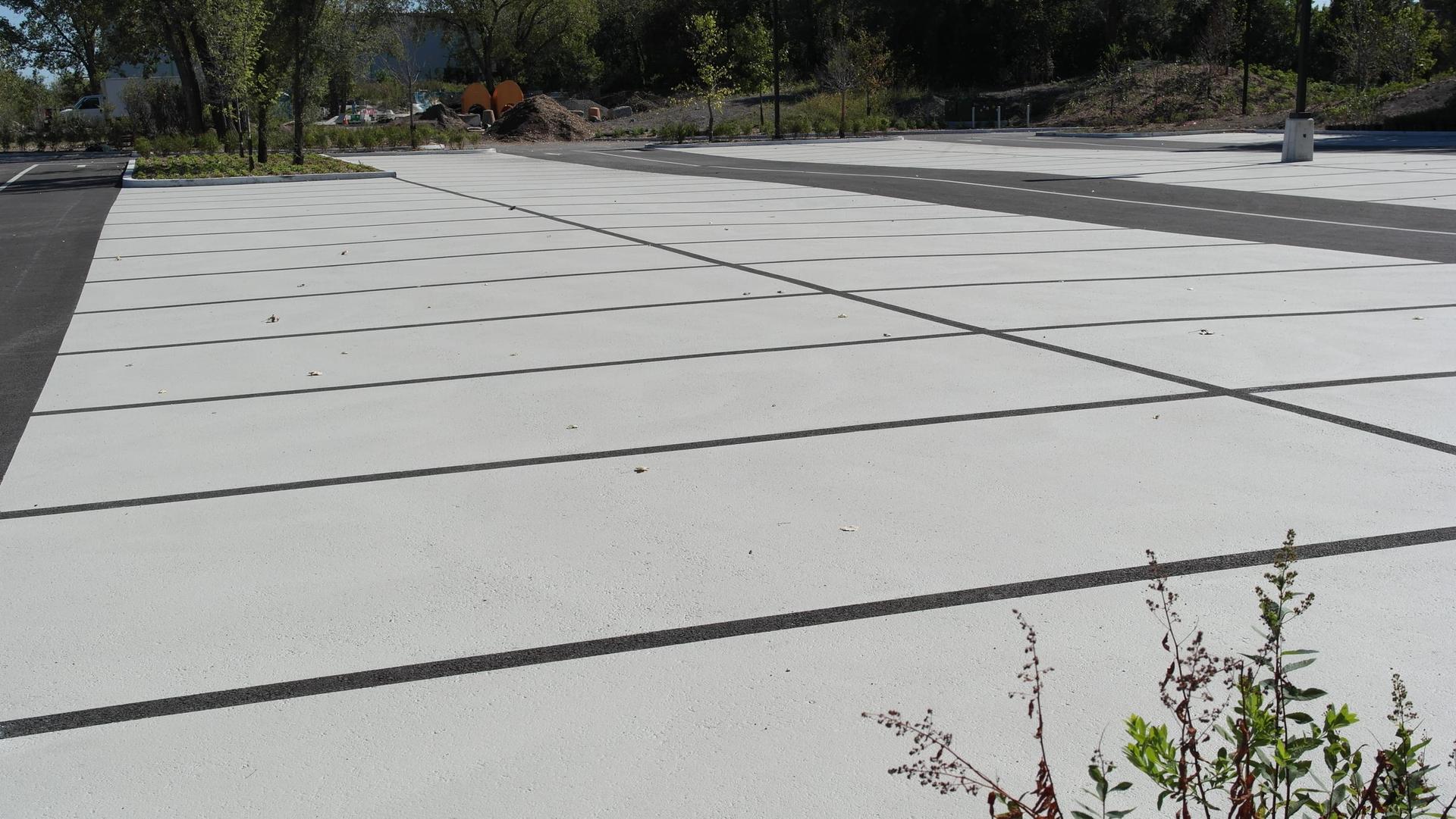 StreetBondSR solar-reflective coating in solar-reflective, low-VOC acrylic pavement coating — a pedestrian pathway, Canada