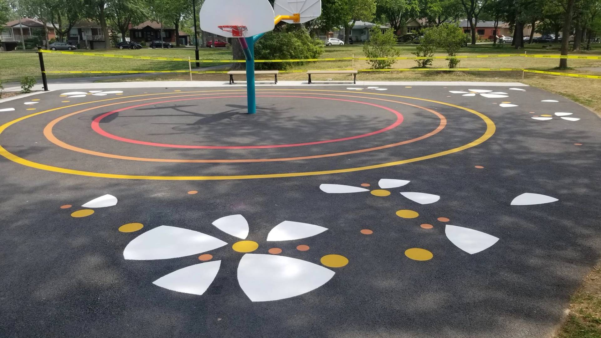 HUB Surface Systems playground surface graphics: play surfaces and schoolyard games at an elementary school play area