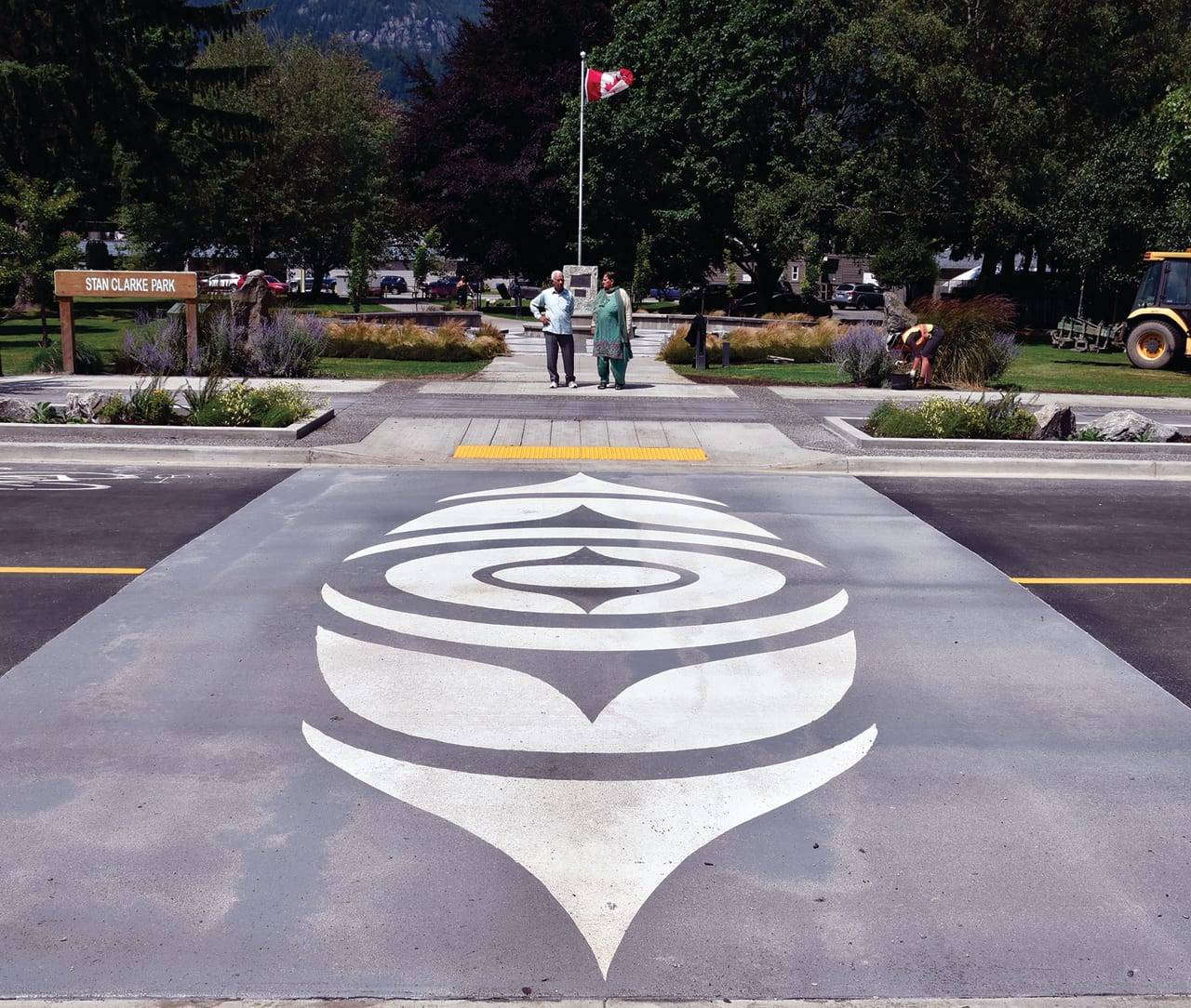 Community branding pavement graphics