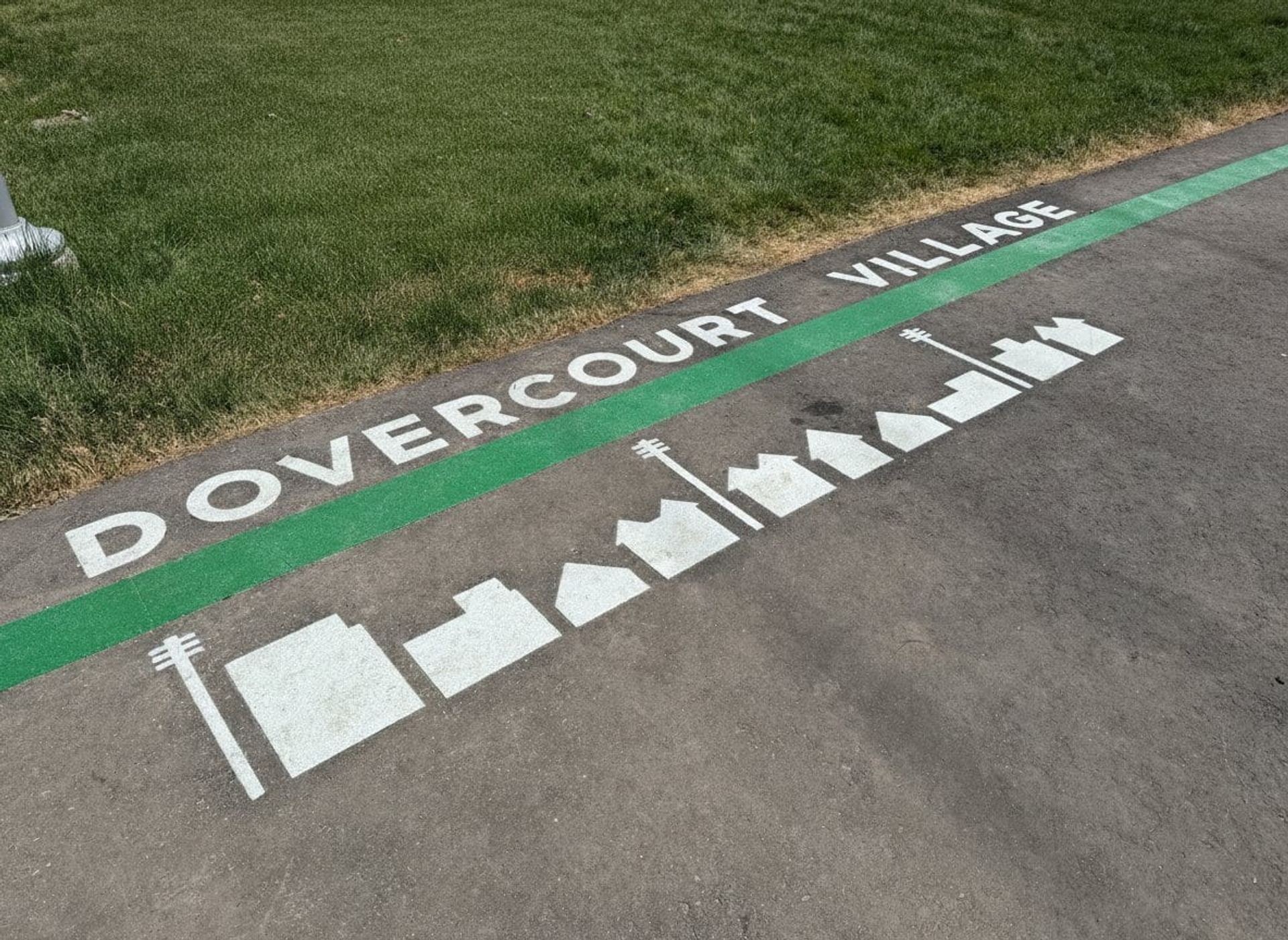 Coloured bike lane, Dovercourt Village, Toronto, ON