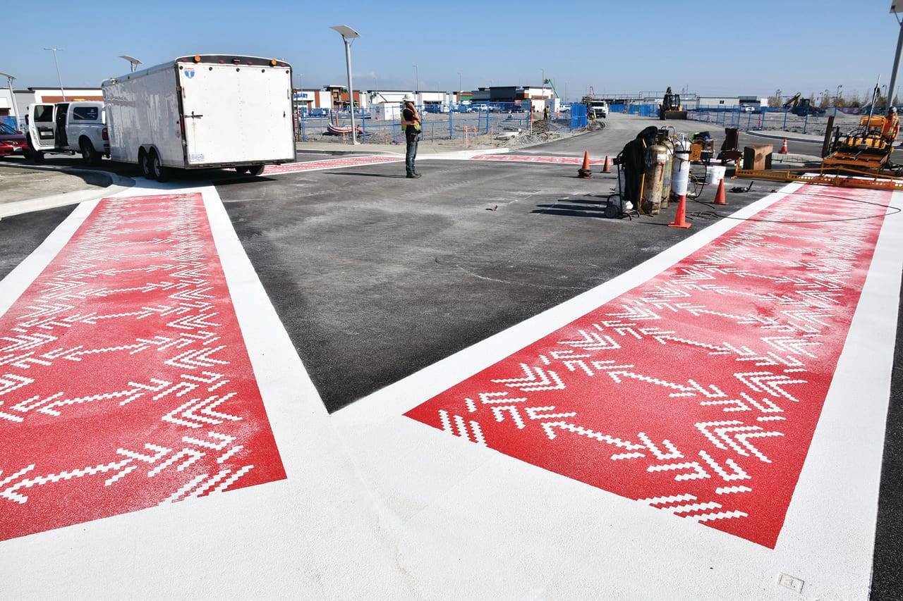 Community branding pavement graphics