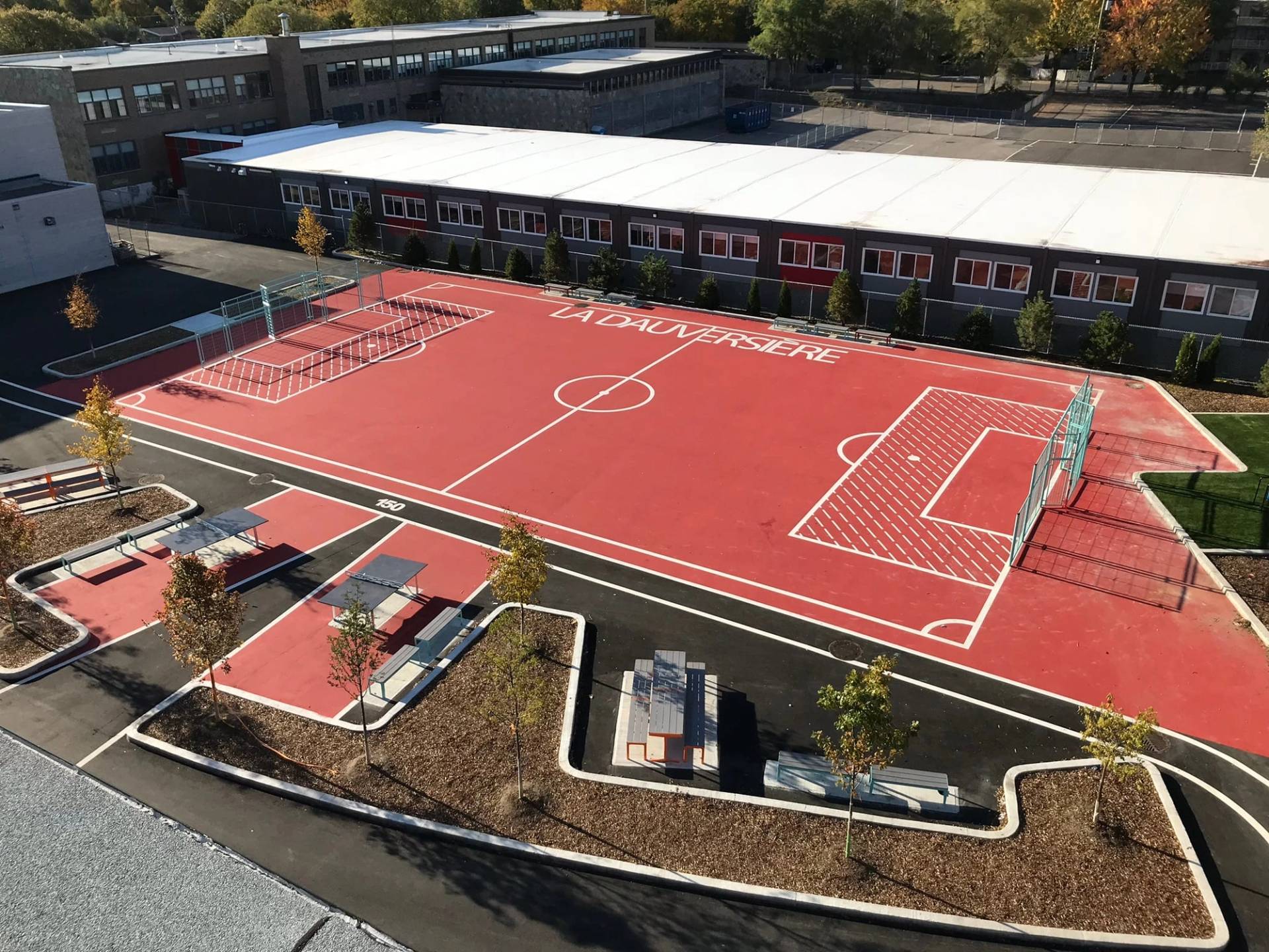 HUB Surface Systems sport court surfacing: court colour, line marking, and play surface at a municipal tennis court