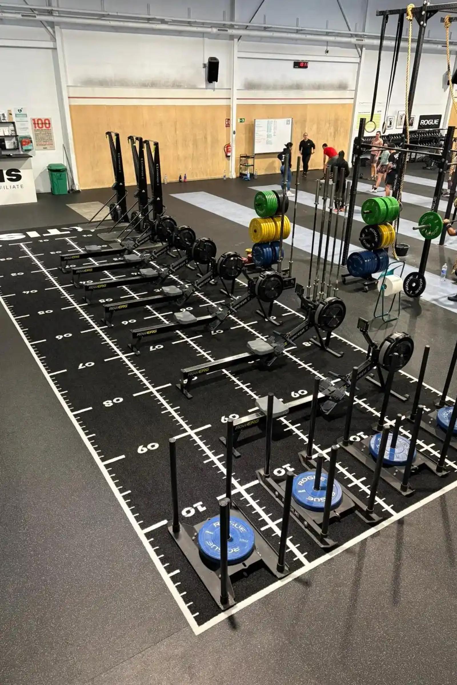 The Valhalla track running the length of the ATIS CrossFit box